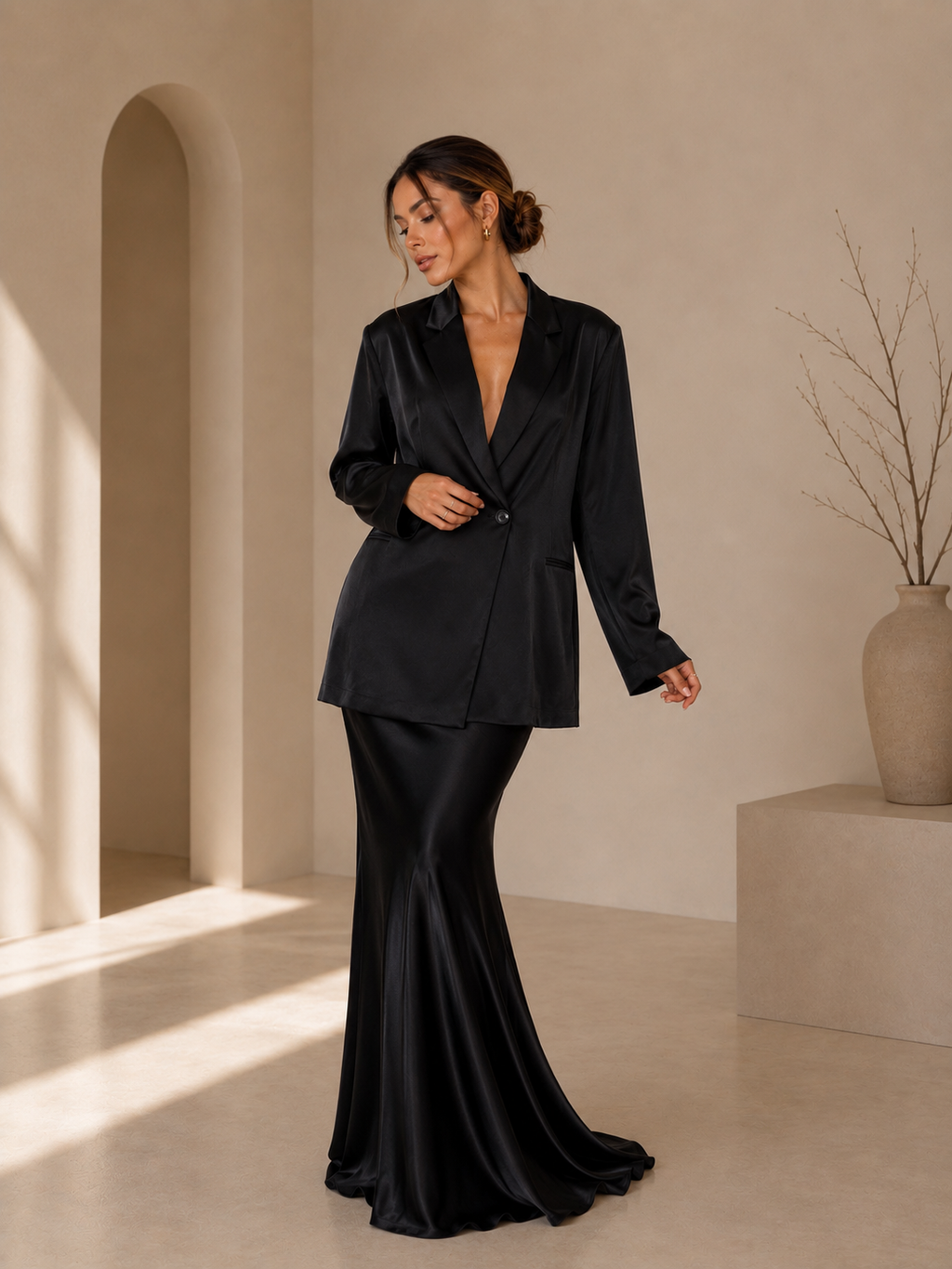 Midnight Satin Set